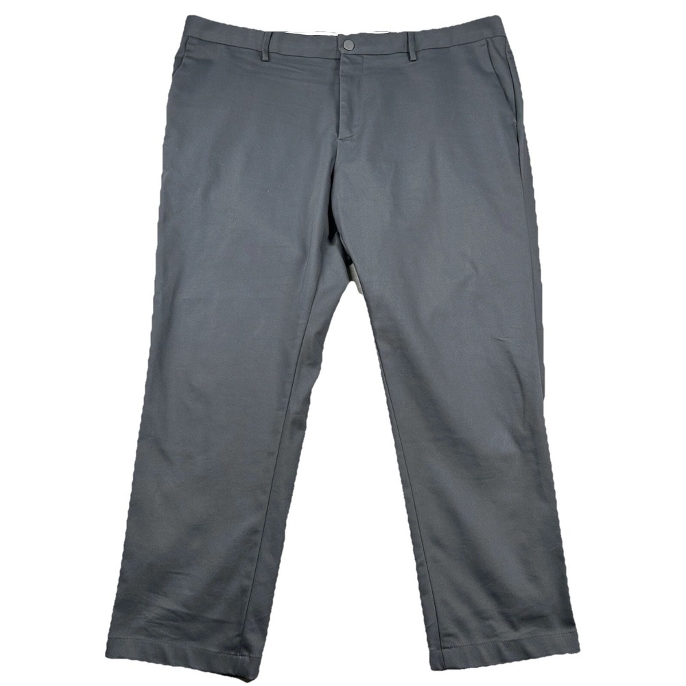 Spoke Pants Mens 40x28 Chino Khaki Build B Sharps Flat Front Taper Gray